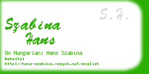 szabina hans business card